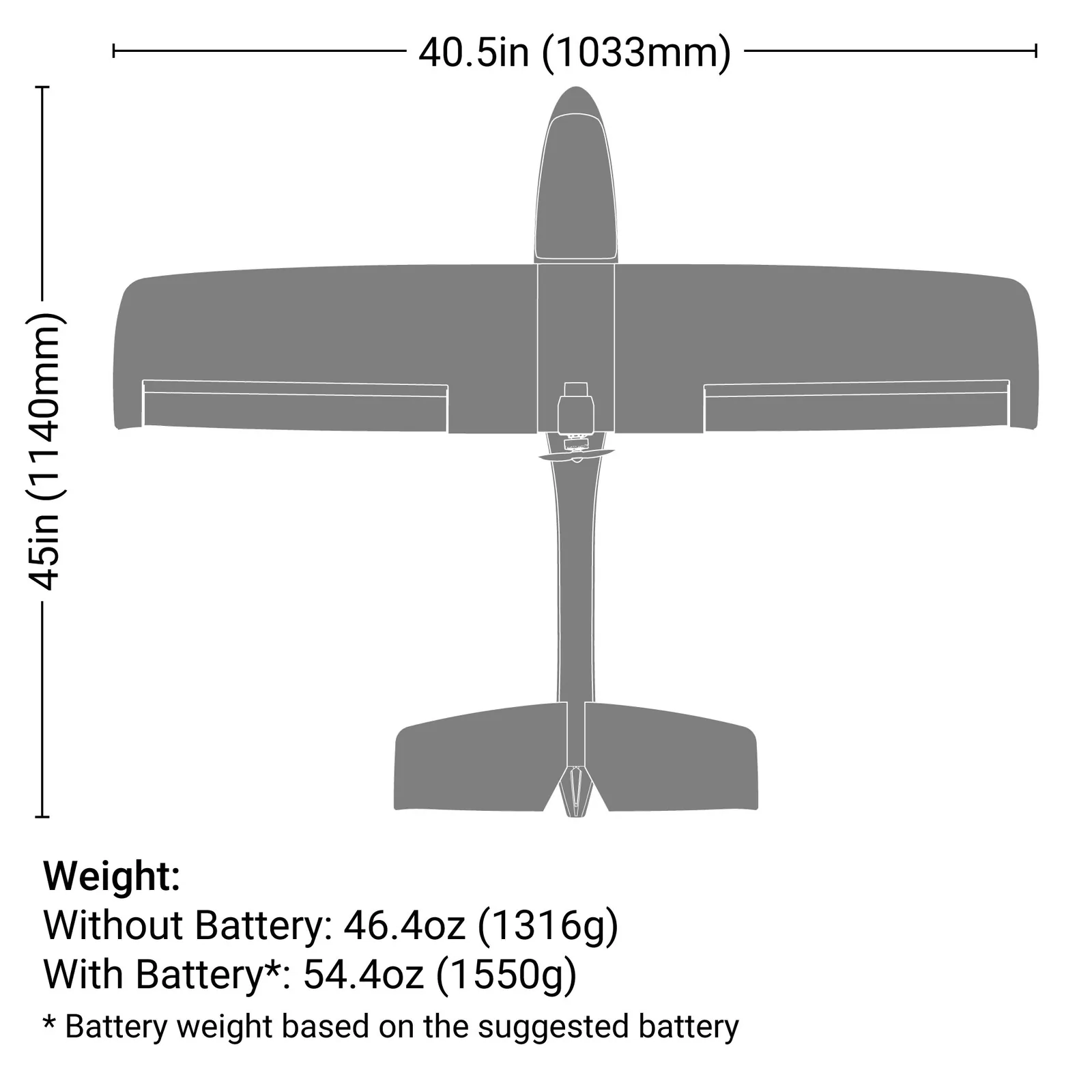 מידות ומשקל — AeroScout S 2 1.1m BNF Basic