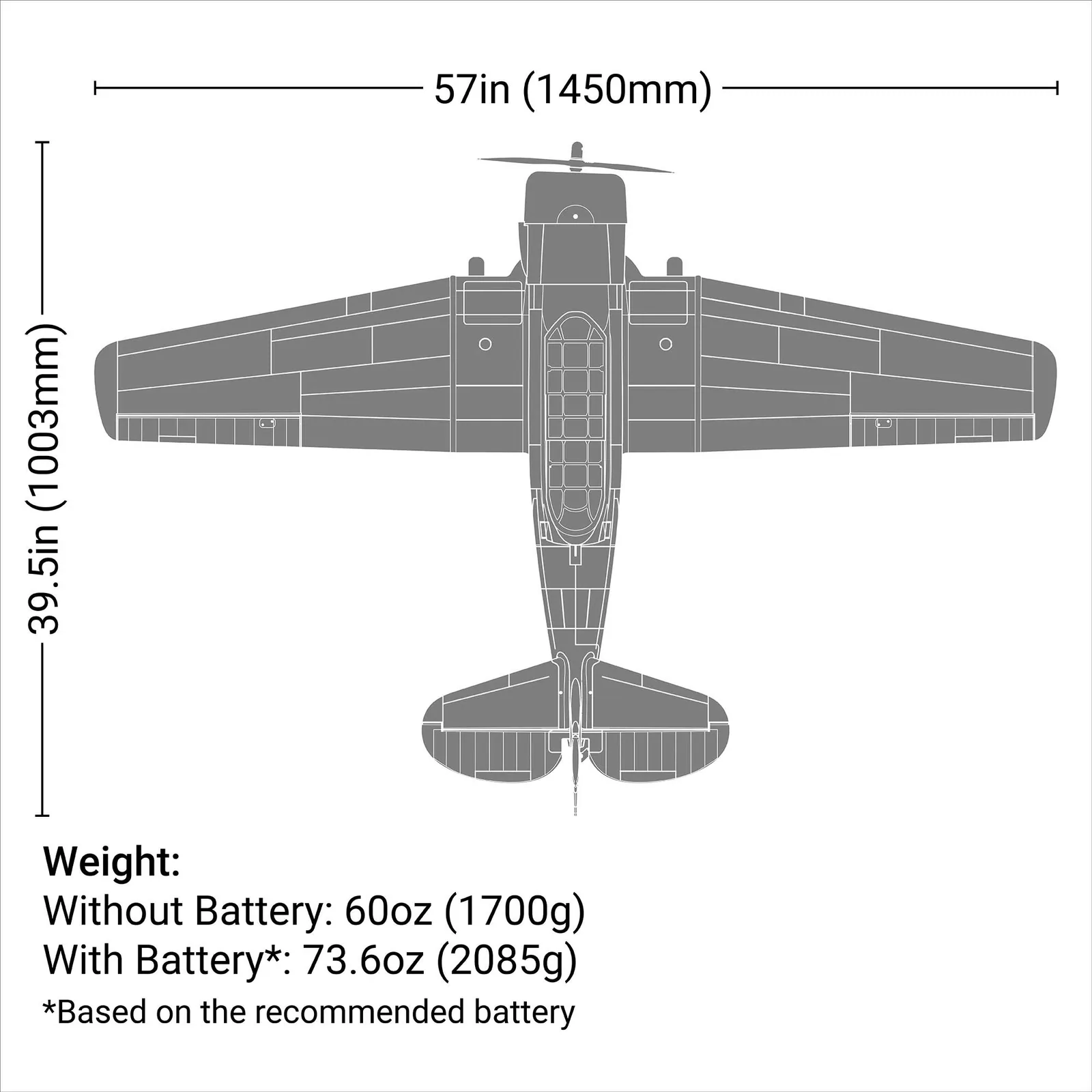 מידות ומשקל — SNJ-5/AT-6 Texan 1.5m PNP