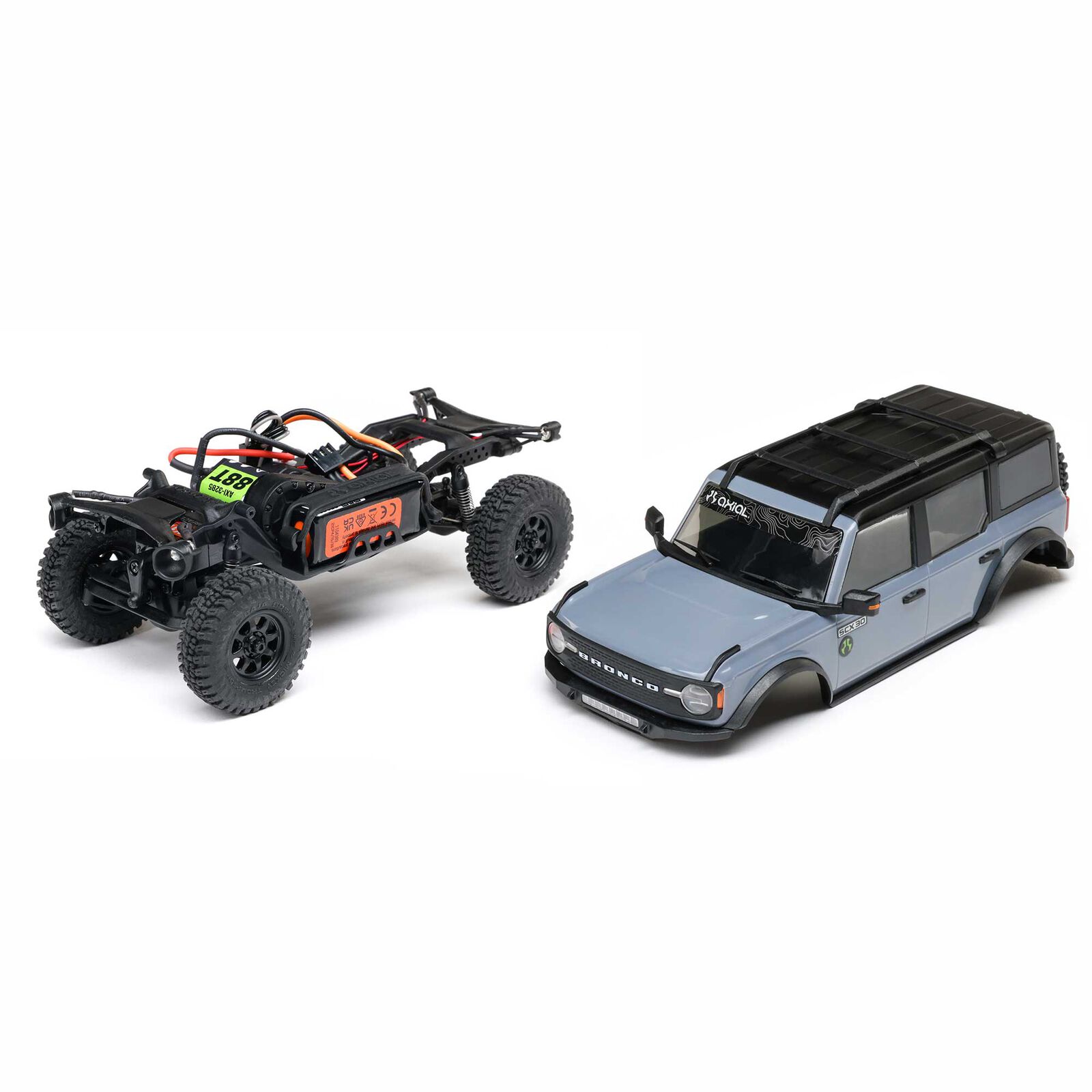 מרכב — 1/30 SCX30 Ford Bronco 4X4 Brushed RTR