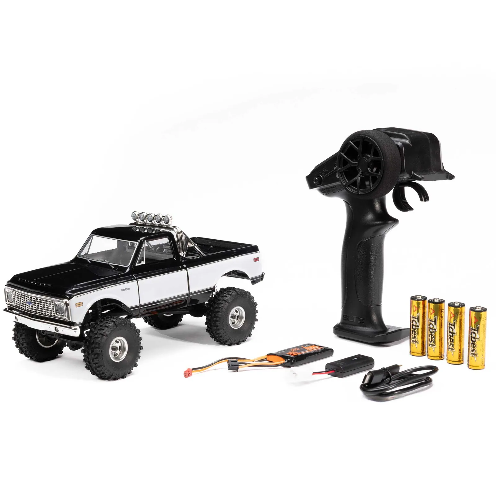 מה בקופסה — 1/24 SCX24 1967-1972 Chevrolet C10 4X4 RTR Brushed Rock Crawler